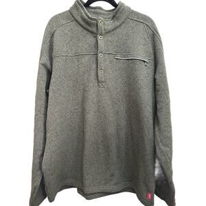 Mens EMS Eastern Mountain Sports Snap Polyester Fleece Line Pullover Green XXL